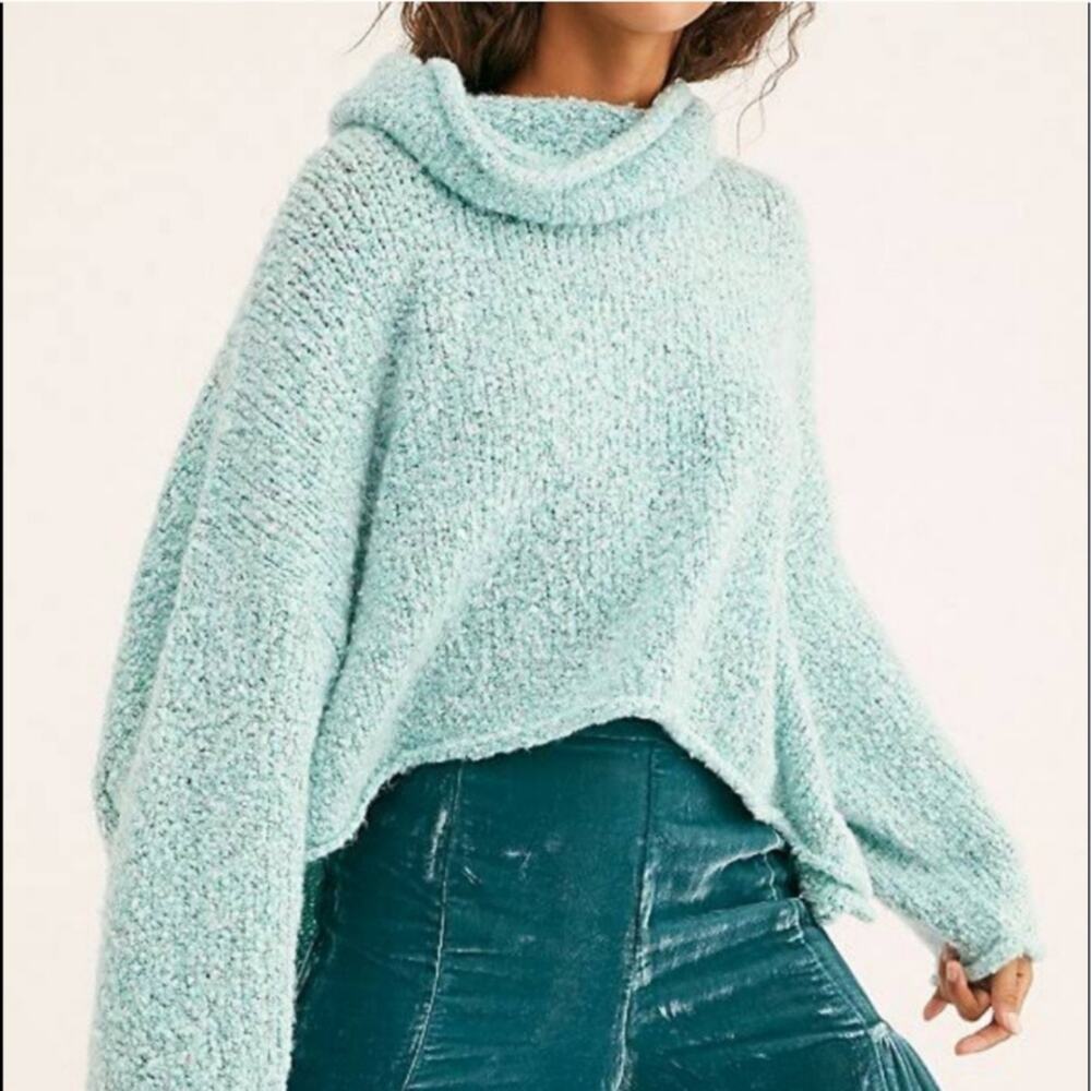 NWOT Free People BFF Sweater Aqua
